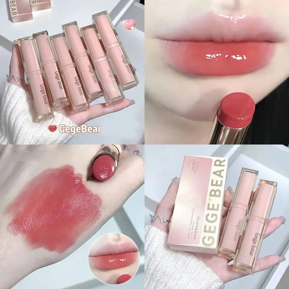 Silky Glossy Lipstick Gege Bear Pump Lips Moisture Water Bomb Comfortable Ultra Sheen Non-Stick Cup Lip Balm - Seprincess