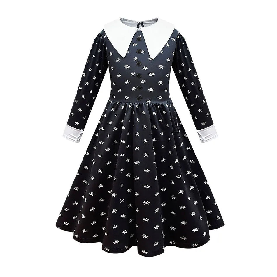 Children Magic Black Addams Mermaid Costume Christmas Girls Princess Party Vestidos Kids Performance Fancy Cosplay Dresses - Seprincess