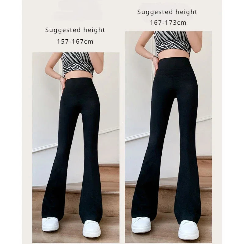 Women Flare Pants Slim High Waist Solid Sexy Shark Flare Pants Fashion Casual Streetwear Elastic Butt Lift Skinny Leggings