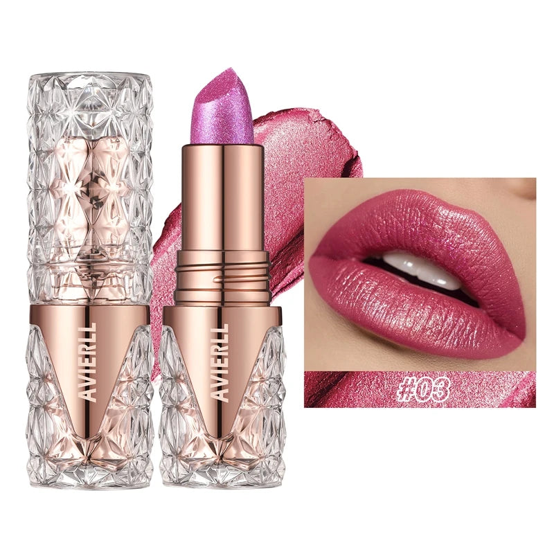 Glitter Lipstick Velvet Quicksand Gold Lip Gloss Moisturizing Silky Long Lasting Waterproof Pearlescent Fine Shine Lipstick - Seprincess