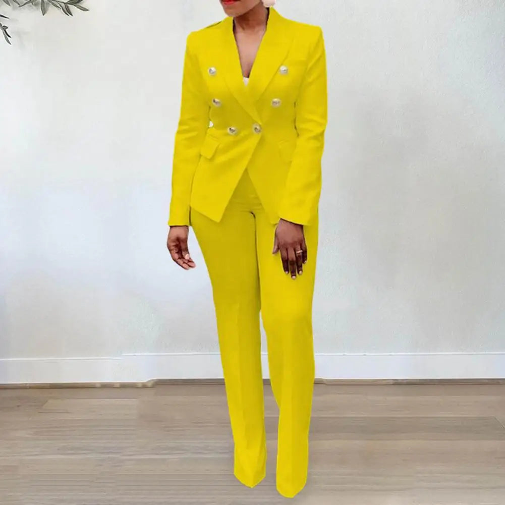 2022 Women's Elegant Casual Fashion 2 Piece Set Blazer + Pants Ladies Business Suits Office Wear Female Trouser Pant Suit - Seprincess