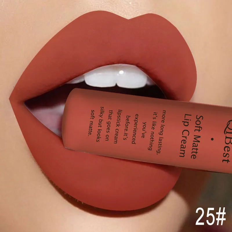 Hot Velvet Matte Nude Lip Gloss Sexy Long Lasting Non-stick Cup Nude Red Liquid Lipstick Waterproof Make-up for Women Cosmetic