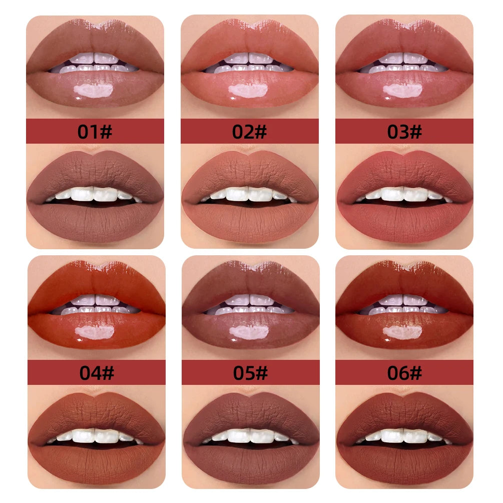 QIBEST 2023 New Double Head Matte Velvet Liquid Lipstick Waterproof Double End Mirror Lip Glaze Moisture Lip Makeup 2 In 1 Stick - Seprincess