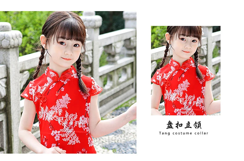 1pcs/lot chinese style children Girl Traditional Cheongsam Hanfu Dress Kids Princess Costume - Seprincess