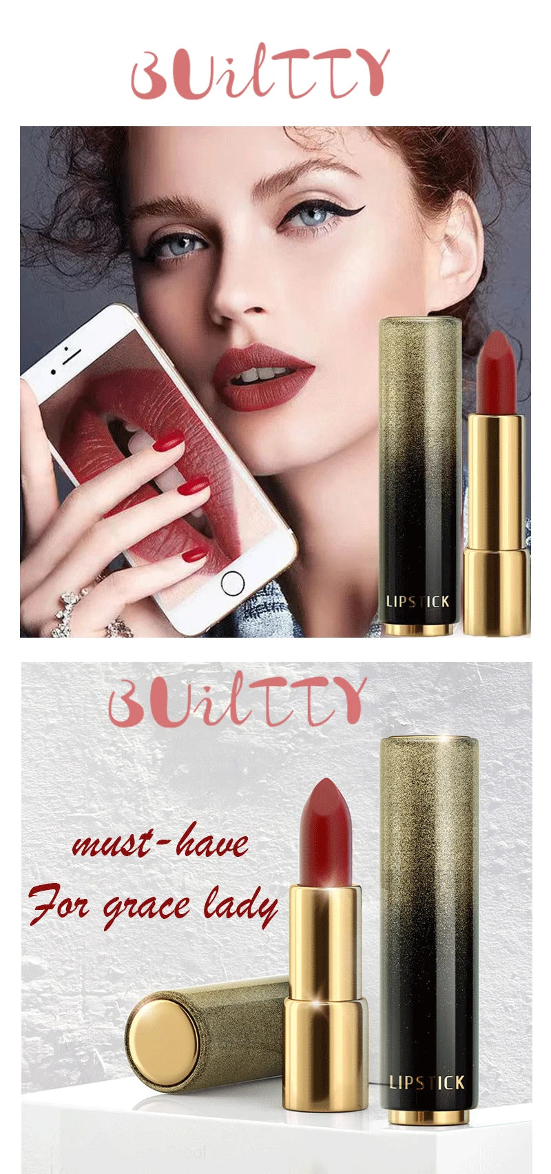 Classic Korean Matte Velvet Lipstick Waterproof Long Lasting Soft Red Matte Lipstick Matt Vintage for Girls Makeup - Seprincess