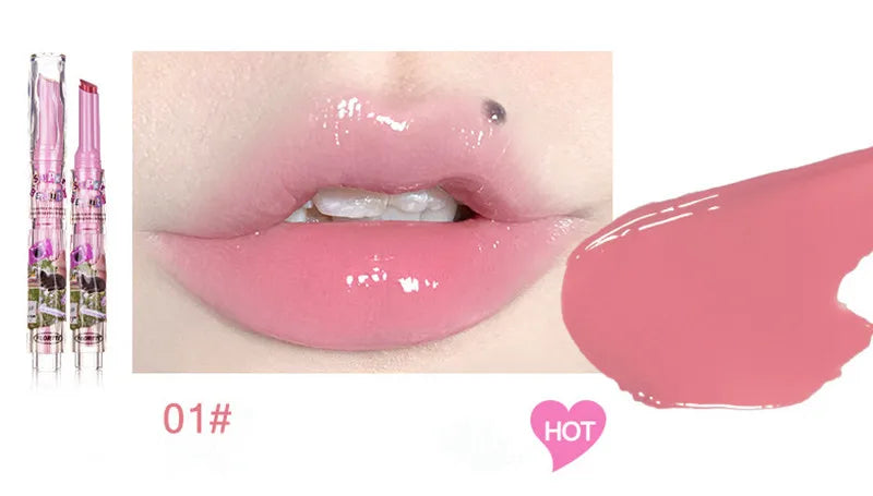 FLORTTE Watery Glow Lipstick Mirror Lip Balm Moisturizing Solid Jelly Lip Gloss Glass Lip Glaze Tint Makeup Beauty - Seprincess