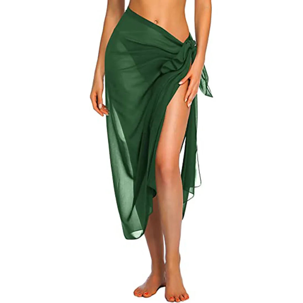 Womens Long&Short Sarong Swimsuit Coverups Summer Beach Bikini Wrap Sheer Short Skirt Scarf for Swimwear Cover-ups - Seprincess