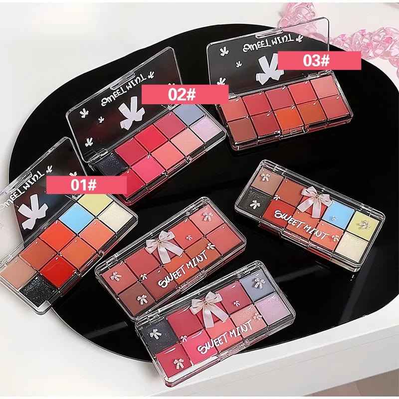 10 Color Lipstick Color Matching Lip Jelly Plate Naturally Moisturizes And Not Easy Stick The Glass Mirror Mouth Red Lip Glaze - Seprincess