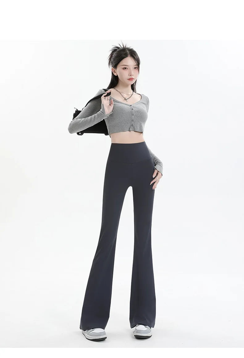 Shark Pants,micro Flared Wide Leg Pants,high Waisted, Cinched, Spring/summer Slim Fit, Winter Velvet Fit, Leggings for Outerwear