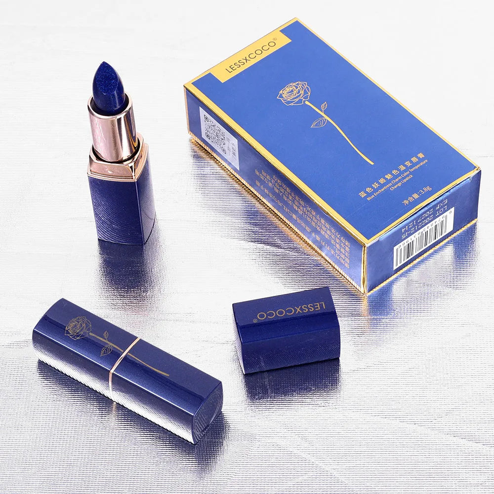 Blue Rose Lipstick Makeup Temperature Color Changing Lipstick Velvet Matte Moisturizing Waterproof Non-stick Cup Shiny Lipstick - Seprincess