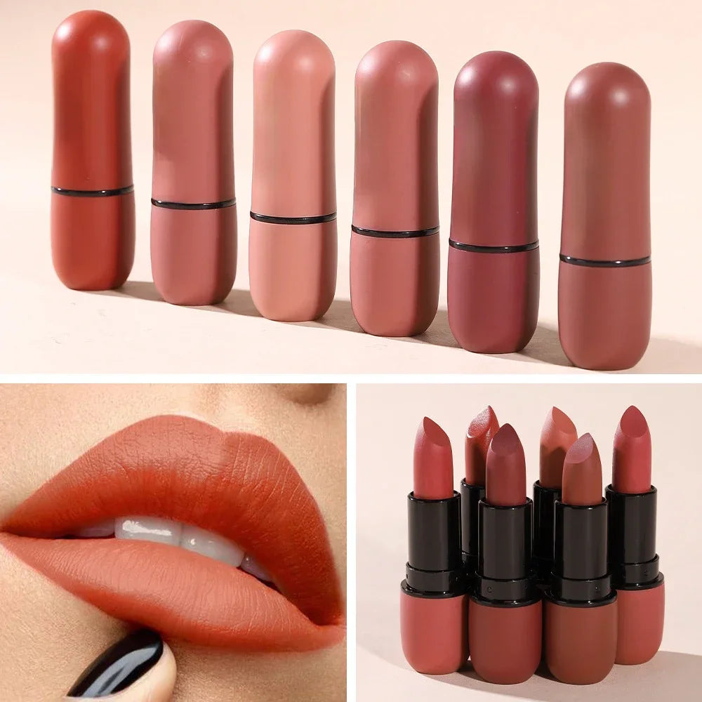 Lip Glaze 6 Colors Moisture Lipstick Waterproof Non-stick Cup Lipstick 1pcs Velvet Matte Lipstick Cosmetics Soft Fog Lip Gloss - Seprincess