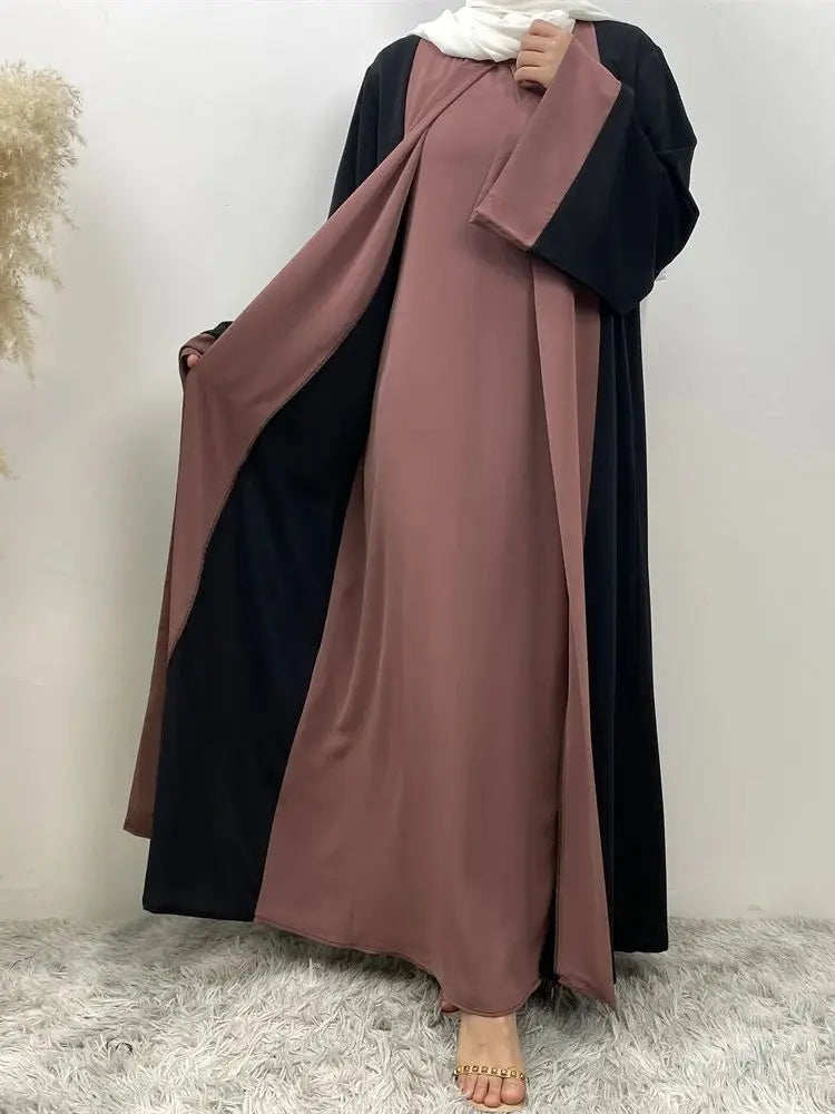 Ramadan Eid Muslim Abaya Dubai Luxury Splicing Fake Two Pieces Abayas For Women Kaftan Modest Dress Islam Caftan Marocain Femme - Seprincess