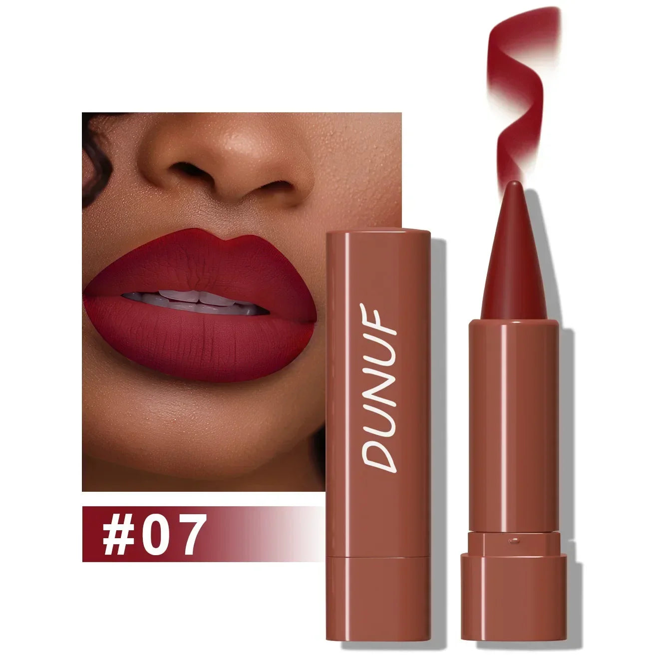 DUNUF Not-Fading Long Lasting Waterproof Velvet Matte Lipstick Lip Liner Makeup Sexy Non-stick Cup Lip stick Lipliner Cosmetics - Seprincess