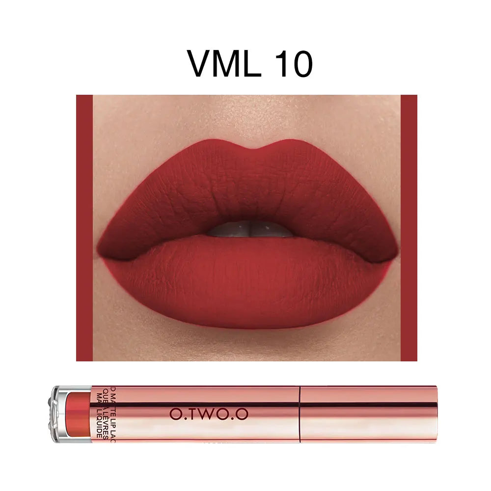 O.TWO.O 12 colors High Quality Velvet Matte lipstick Long Lasting Lips Makeup Waterproof Easy to Wear Matte Liquid Lip Gloss - Seprincess