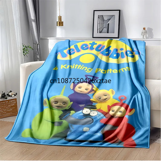 M-Meet The-Teletubbies Cartoon Logo Children Blanket,Soft Warm Sports Yoga Sofa Bed Blankets,boys and Girls Brithday Gift, - Seprincess