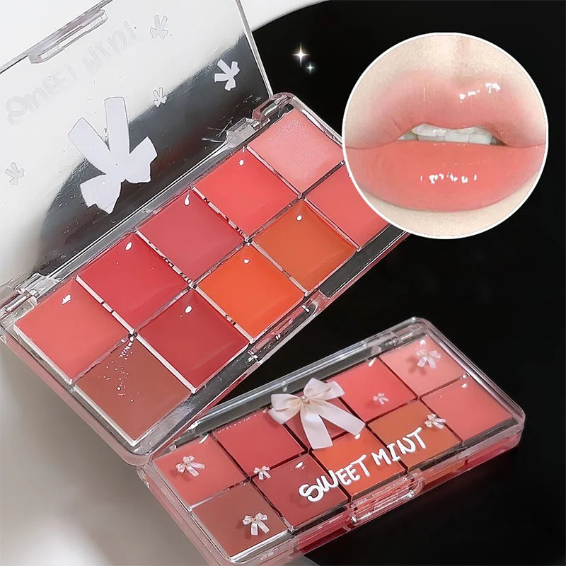 10 Color Lipstick Color Matching Lip Jelly Plate Naturally Moisturizes And Not Easy Stick The Glass Mirror Mouth Red Lip Glaze - Seprincess