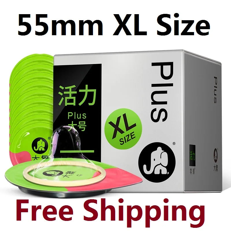 55mm XL Condoms 3PCS Large Penis Sleeves Sex Tooys for Men Sex Accessories Big Dick Adult Game Orgasm Sex Lubricants Sexshop 18+ - Seprincess