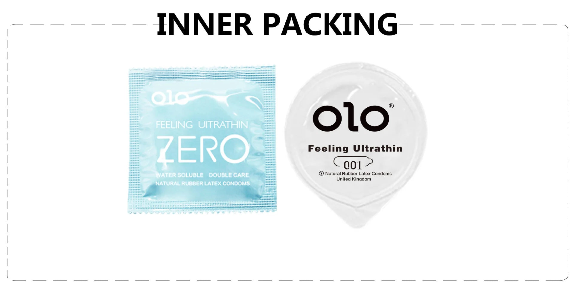 OLO Ultra Thin Condom 0.01 Feeling Penis Sleeve Hyaluronic Acids Rubber Latex Ejaculation Delay Dotted Condoms Intimate Sex Toy - Seprincess