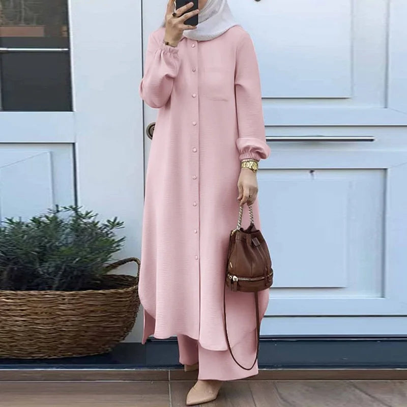 Dress Solid Color Dubai Turkish Muslim Abaya Islamic Jalabiya Dresses Women Ramadan Eid Abayas Caftan Kaftan Elegant Vestidos - Seprincess