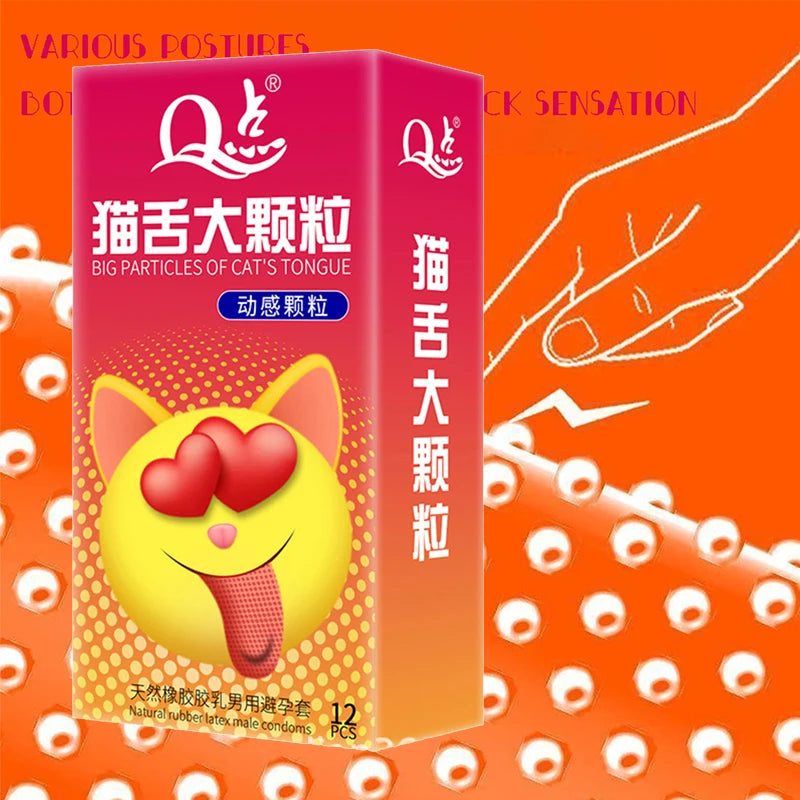 Dots Condoms for men delay ejaculation G spot dotted ribbed penis sleeve cock Natural latex Pleasure Condom sex toys adults 18+ - Seprincess