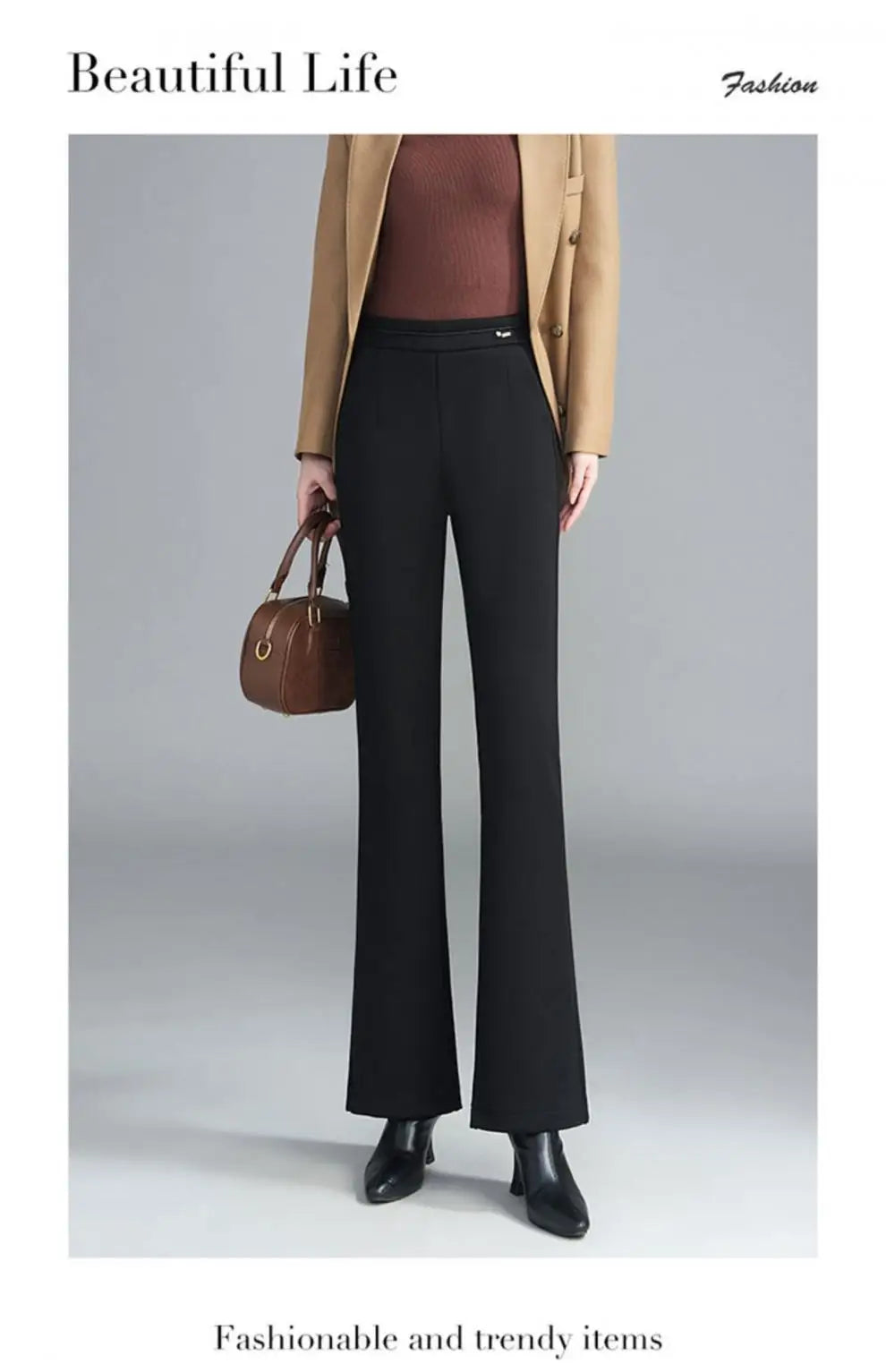 Winter Fleece Padded Pants Women's Cashmere Wool Thickened Black Autumn and Winter Casual Skinny Suit Pants