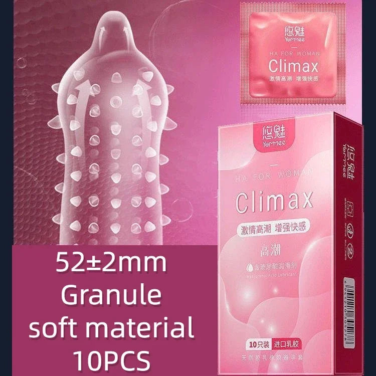 10pcs Large Particles Condoms Sex Toys for Men Screw Thread Dotted Granular High Sensitivity Penis Sleeves with Spikes Sex Shop