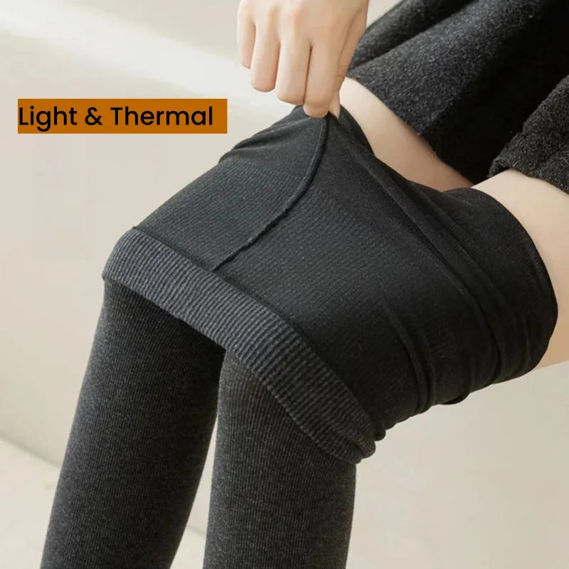 Women Velvet Thick Pantyhose Vertical Stripe Leggings Winter Slimming Cotton Female Leggings Warm Stocking Woman Tights Hosiery