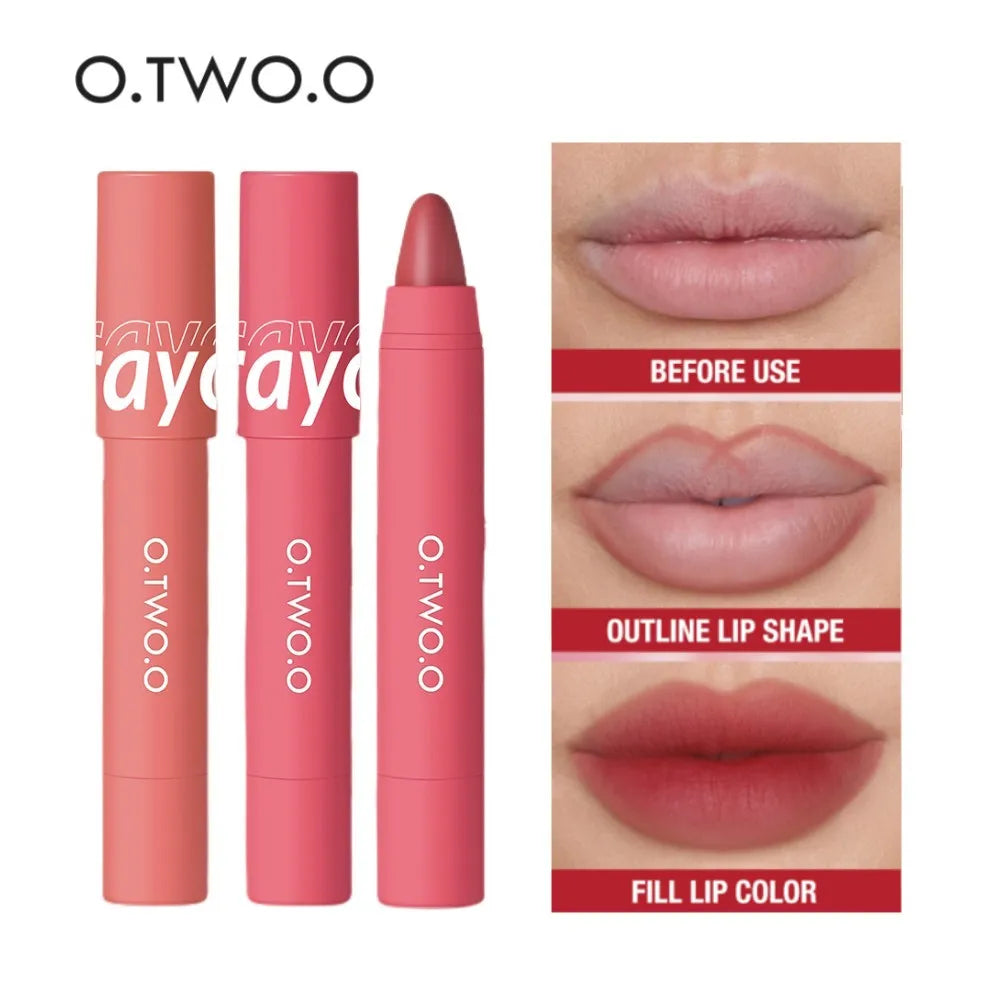 O.TWO.O Hot 6 Colors Lipstick Pencil Matte Velvet Lip Liner Waterproof Smudge Proof Lip Stick Pen Stick Women Makeup - Seprincess