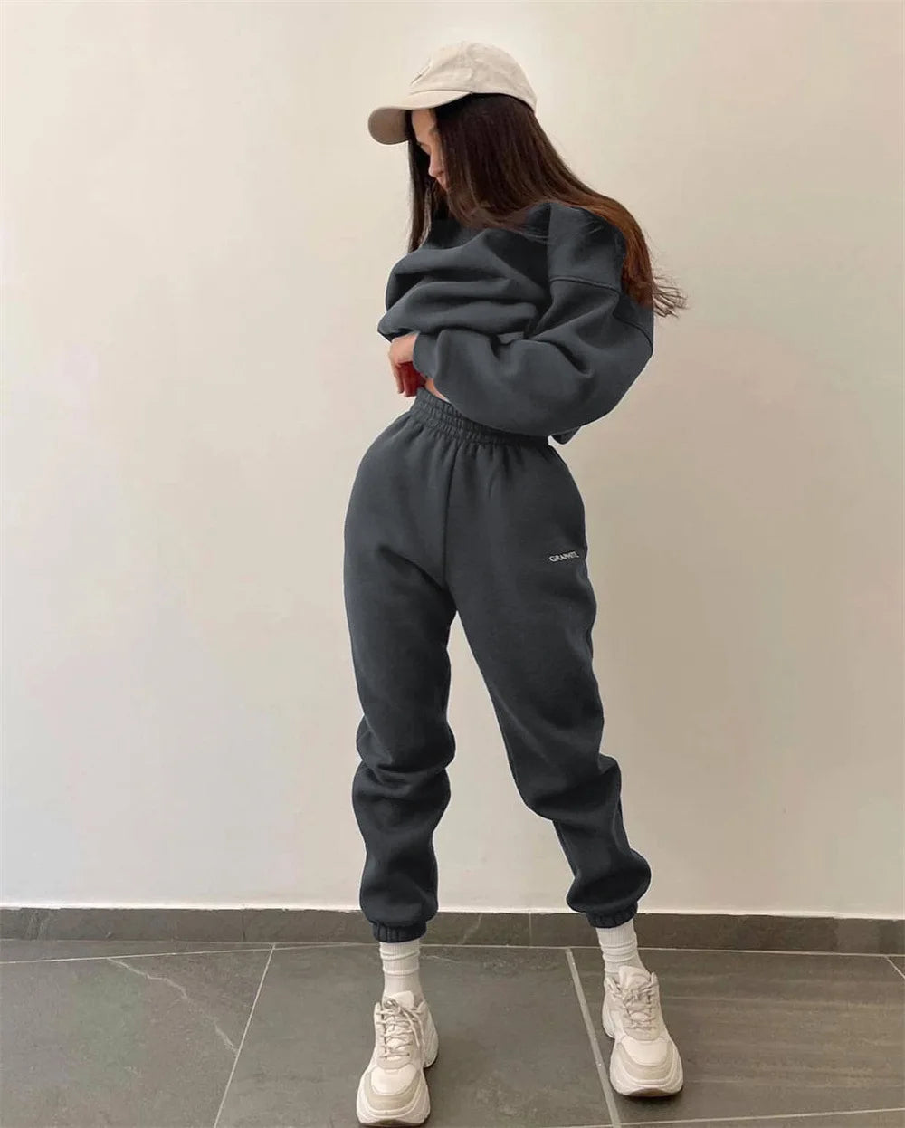 Autumn And Winter New Casual Sports Women's Suit Fashion Solid Color Simple Warm Pants Hoodie Female 2 Piece Set 2024 - Seprincess