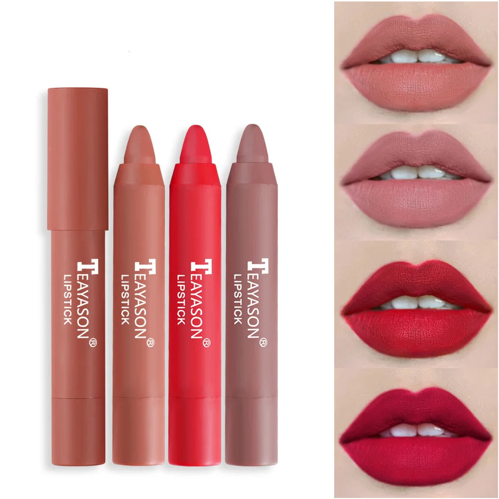 Nude Velvet Matte Lipstick Long Lasting Waterproof Color Rendering Non-stick Cup Lipstick Pens Lips Liner Pencil Woman Cosmetics - Seprincess