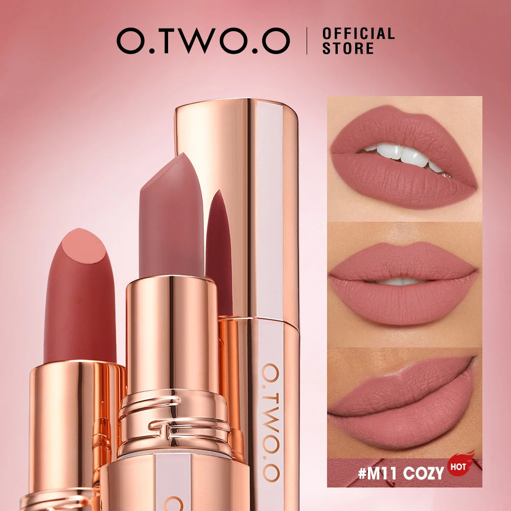 O.TWO.O Lipstick Lip Tint Waterproof Long Lasting Non-stick Cup Sexy Red Pink Lip Glaze Velvet Matte Lipstick Makeup - Seprincess