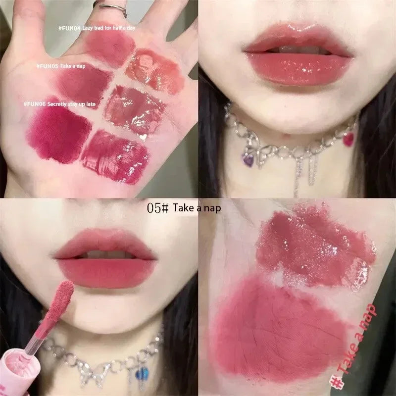 Double Head Lip Gloss Matte Velvet Sexy Red Tint Liquid Lipstick Waterproof Lipgloss Lasting Lip Glaze Korean Makeup Cosmetics - Seprincess