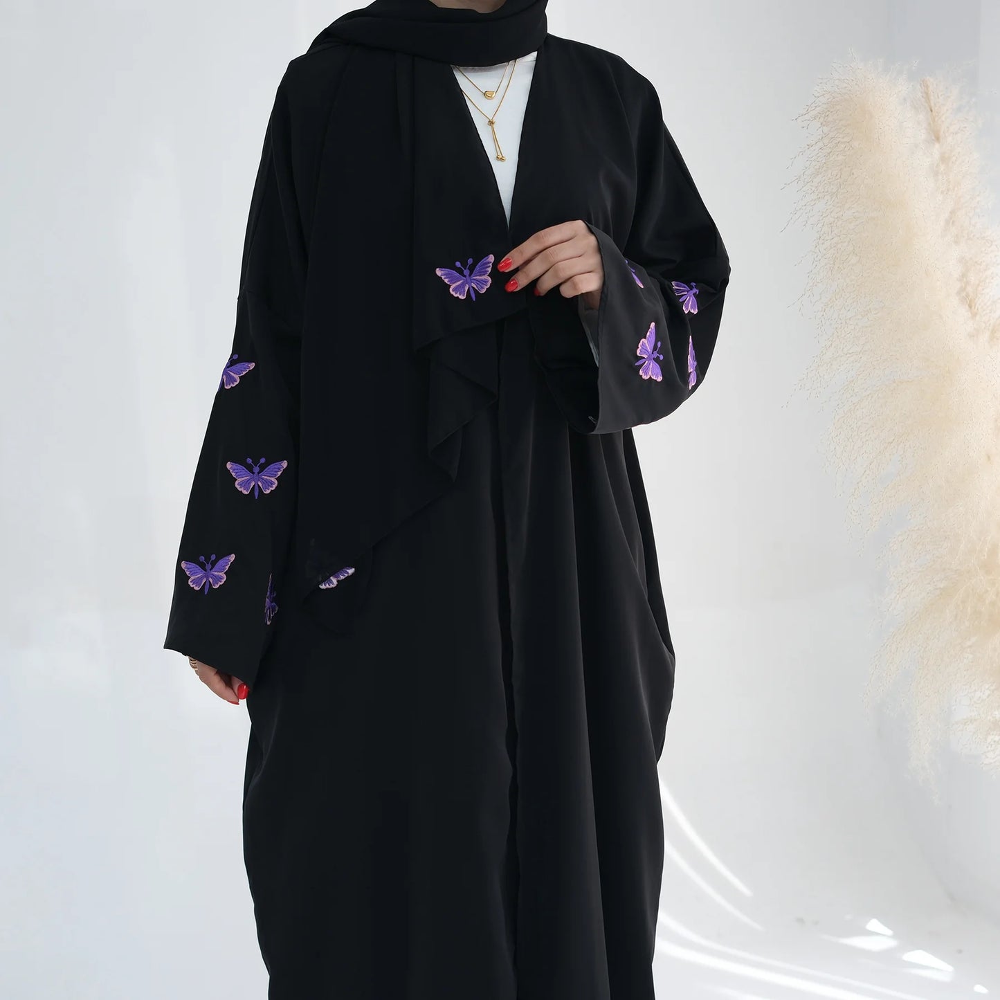 Ramadan Open Butterfly Kimono Abaya Dubai Turkey Islam Muslim Dress Abayas for Women Kebaya Kaftan Robe Musulmane Femme Jalabiya - Seprincess