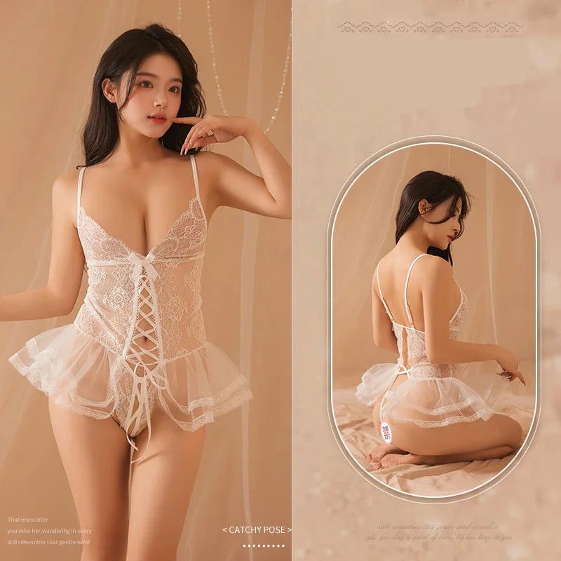 Babydolls Deep V-thin see through strap for suspenders sexy lingеrie set call of the night promotions 99% sales fuck nightgowns - Seprincess