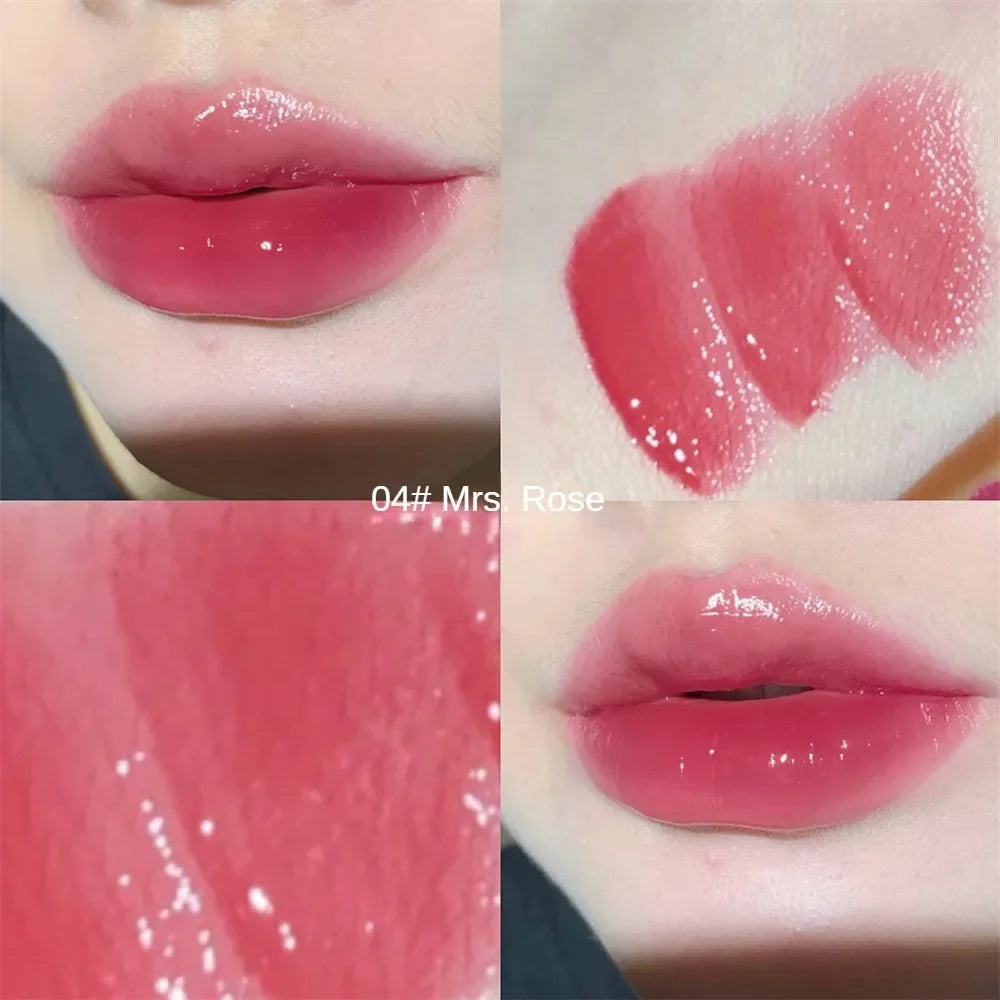 6 Colors Silky Glossy Lipstick Gege Bear Pump Lips Moisture Water Bomb Comfortable Ultra Sheen Non-Stick Cup Lip Balm Makeup - Seprincess