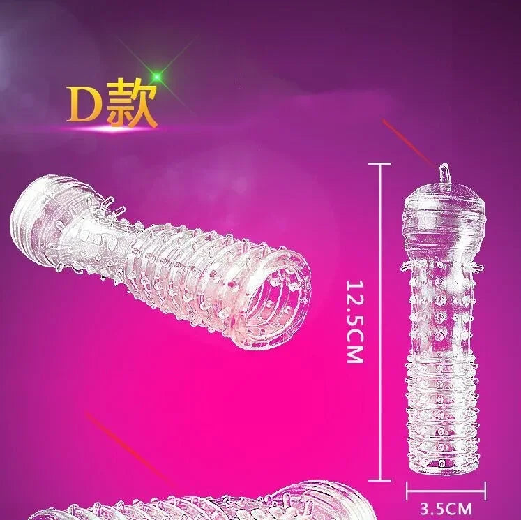 Spike Penis Sleeve Reusable Condoms Sex Toys for Men Delay Ejaculation Penis Sleeve Contraception Cock Ring Extender 남성전용기구