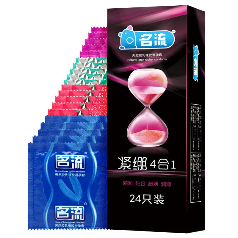 24Pcs Passion Condoms Ice Fire Feeling Penis Sleeves Ultrathin Lasting Condom Contraception Erotic Goods for Couple Sexshop - Seprincess