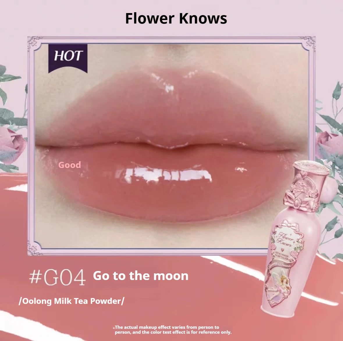 Flower Knows Midsummer Night Lipgloss Mermaid Rococo Lipstick Mask Mirror Rendering Long Lasting Lovely Lipstick