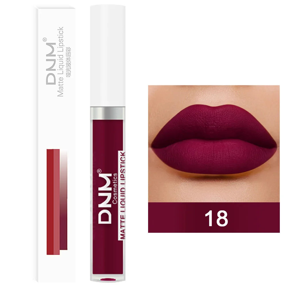 18 Colors Matte Velvet Lip Glaze Waterproof Long-Lasting Not Easy To Fade Lip Gloss Lipstick Waterproof Makeup Cosmetic Tool