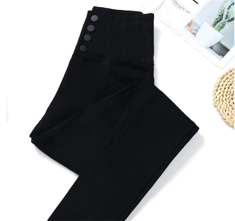 Button Fly Jeans High Waist Front for Women Tummy Control Stretch Denim  Black Petite XS - 4XL  Dress Pants With Pocket ouc433