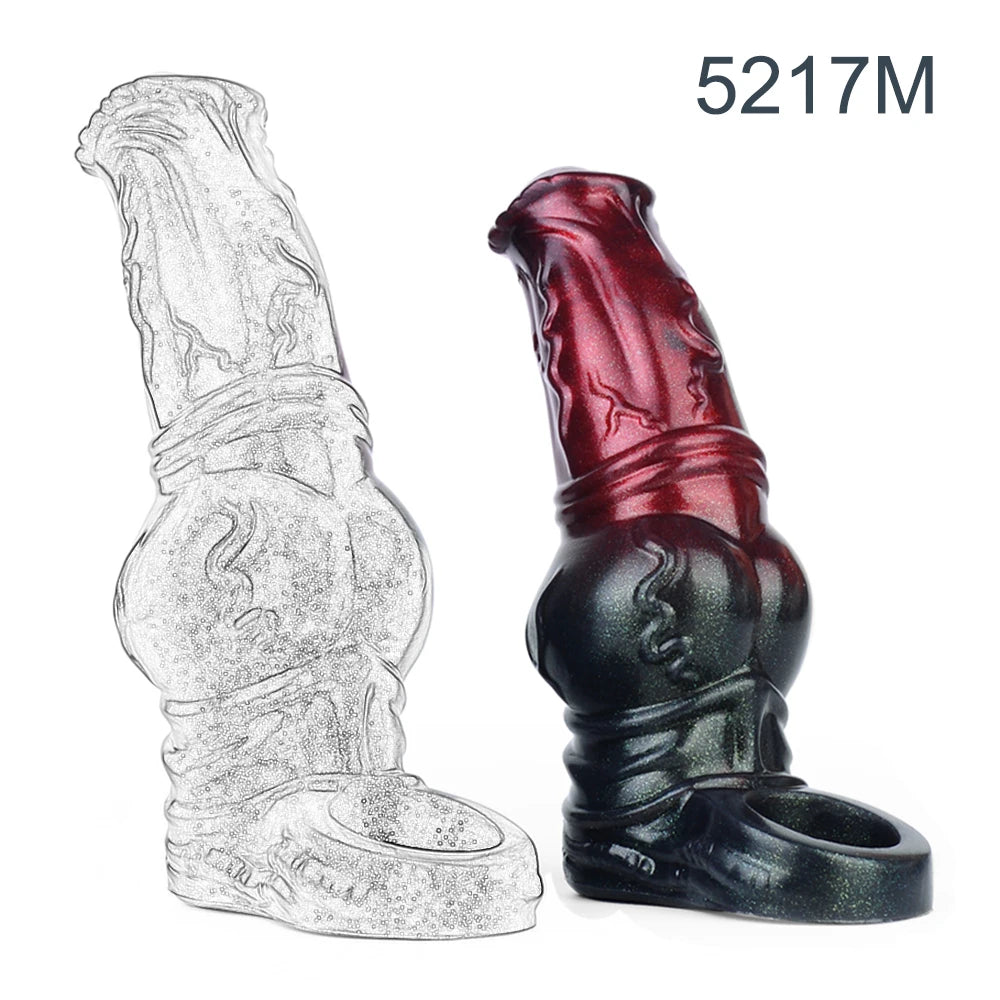 FAAK Large Silicone Fantasy Knot Penis Sleeve  Cock Enlargement Sex Toys For Men Delay Ejaculation Size M L