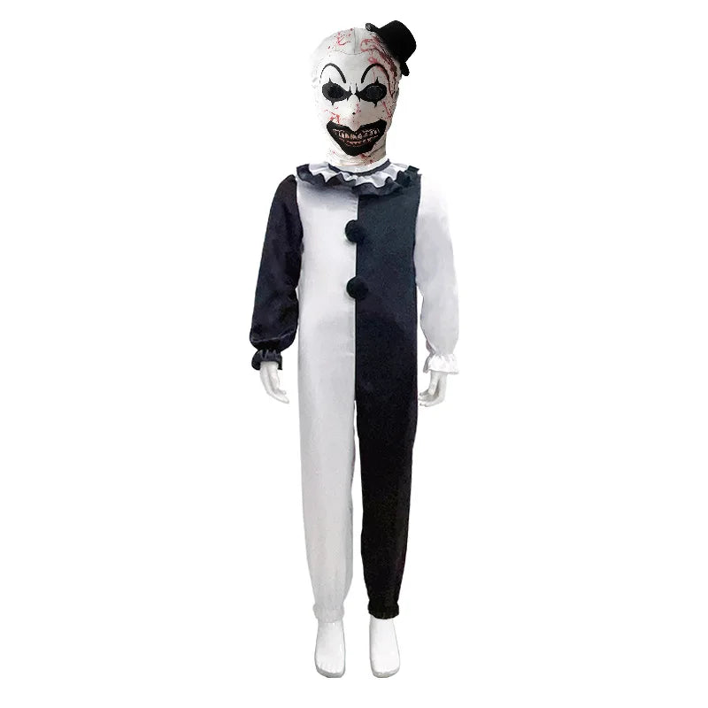 Terrifier Girl Costume Dress Skeleton Kid Cosplay Scary Horror Bodysuit Jumpsuit Art The Clown Joker Halloween Costume Mask Suit - Seprincess