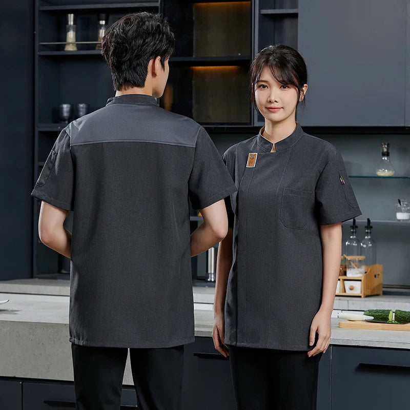 Black chef uniform Restaurant long Sleeve Cooking Coat Chef T-shirt Baker Work Uniform Hotel Kitchen Clothes Waiter Overalls - Seprincess