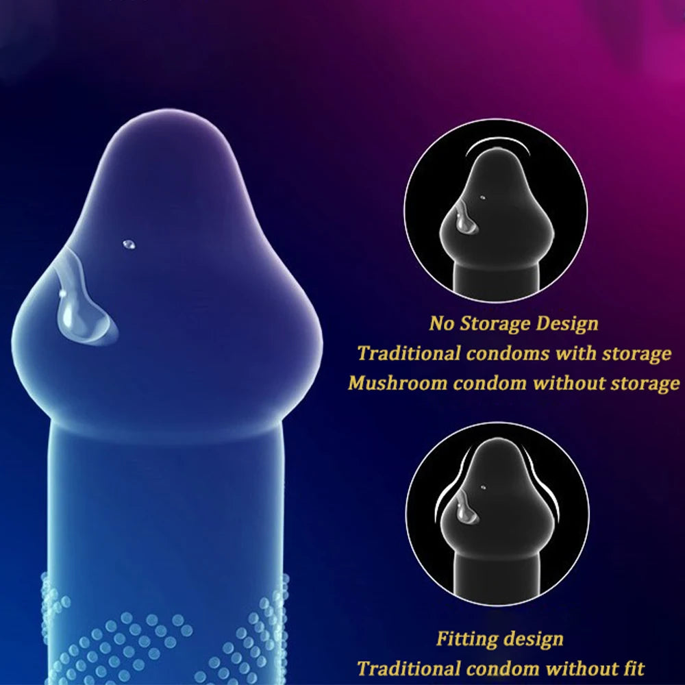 10pcs Erotic Penis Sleeve 3D Dotted Condoms Enlargement Large Particles Mushroom Condom High Sensitive Sex Toys for Men Condones - Seprincess