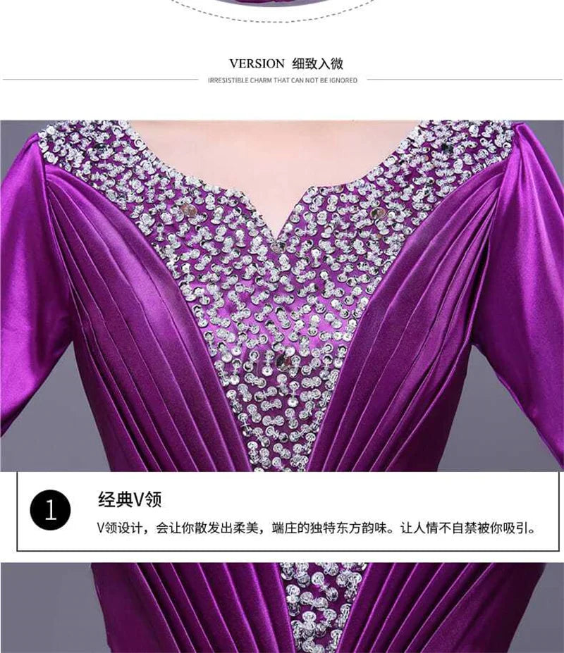 Elegant Elegant Choir Performance Dress Female Long High School Student Modern Fashion New Host Dress Female Evening Dress Femal - Seprincess