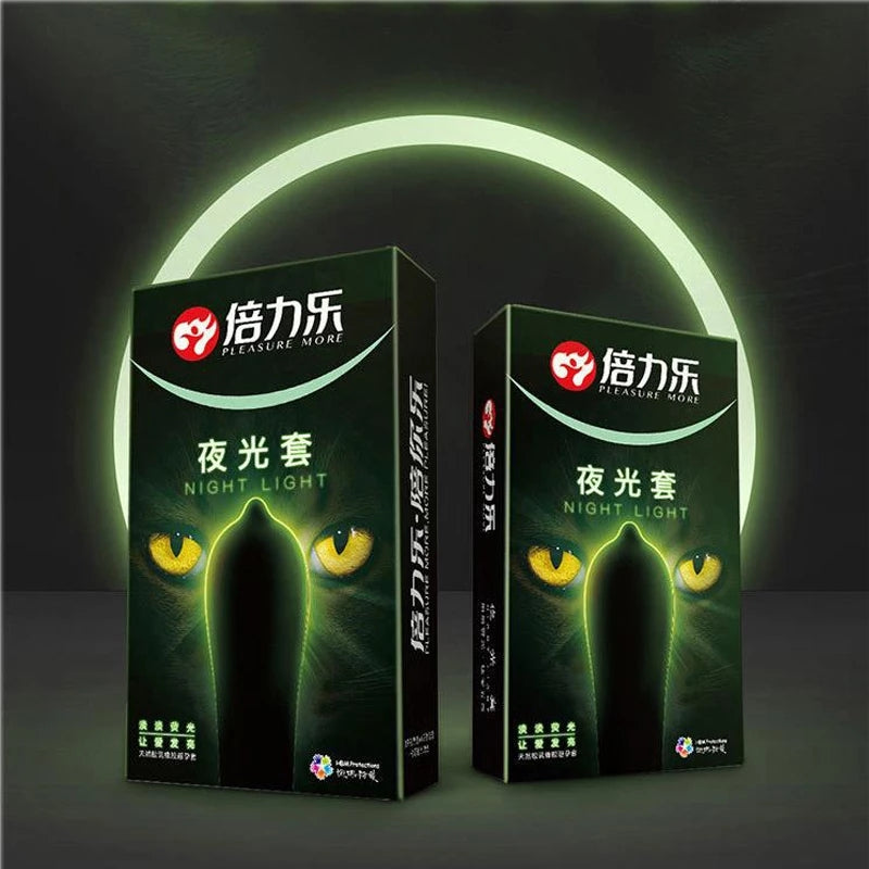 Luminous Condoms The Dark Long Sex Toys For Men Ejaculation Delay Safer Fluorescent Pleasure More Night Light Condom Sex Product - Seprincess