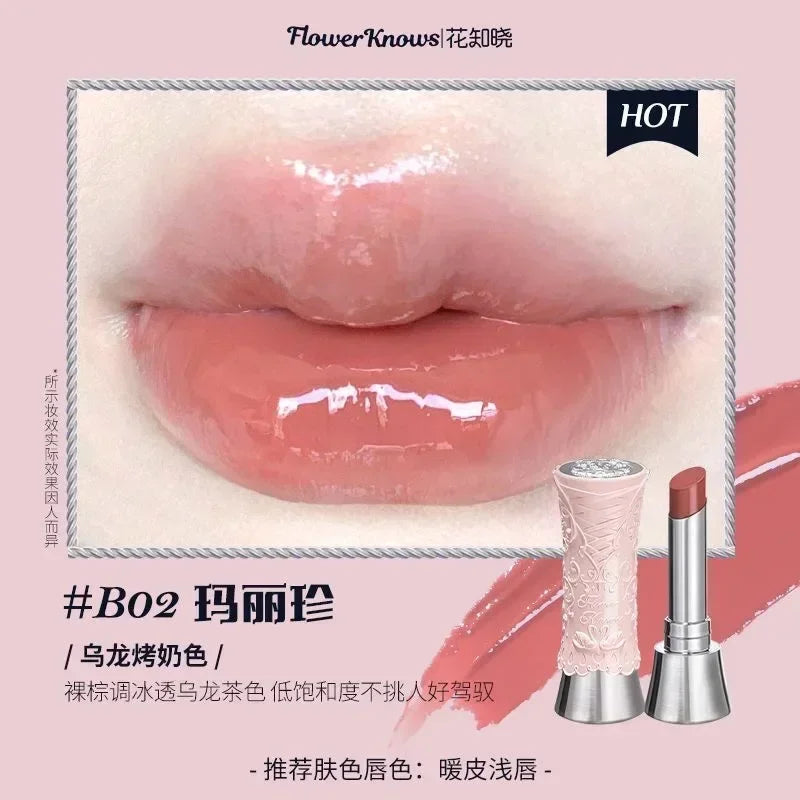 Flower Knows Swan Ballet Series Shine Lipstick Mirror Lip Gloss Non-stick cup