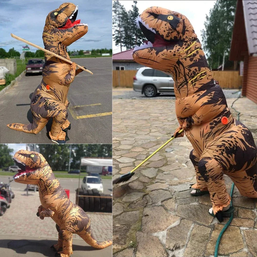 T-REX Inflatable Suit Adult Fancy Role-playing Tyrannosaurus Costume Dinosaur Cosplay Halloween Party Carnival Apparel - Seprincess