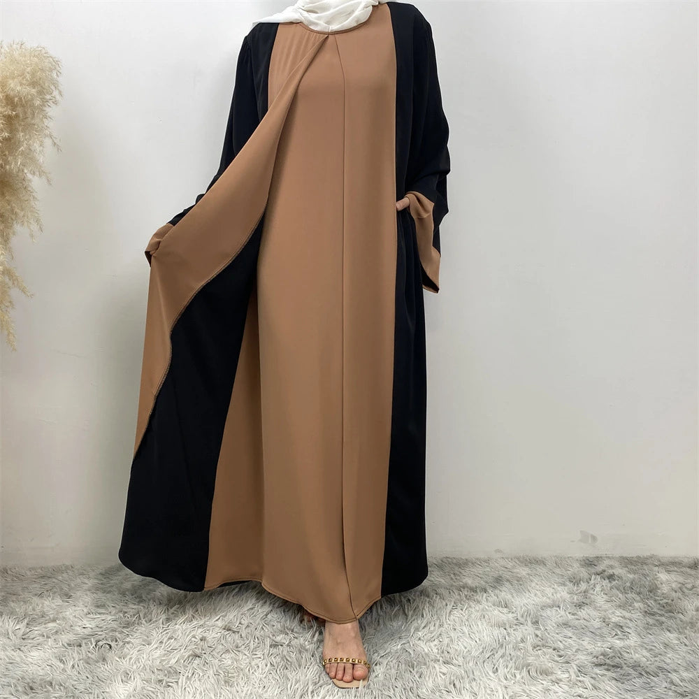 Ramadan Eid Muslim Abaya Dubai Luxury Splicing Fake Two Pieces Abayas For Women Kaftan Modest Dress Islam Caftan Marocain Femme - Seprincess