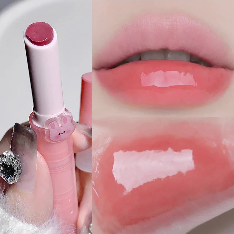 Jelly Pink Lipsticks Pen Moisturizing Lasting Mirror Water Light Solid Lip Gloss Glass Clear Lip Glaze Makeup Korean Cosmetics - Seprincess